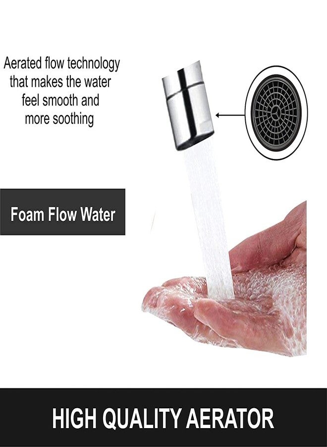 JAGGER صنابير حمام Jagger JDL2225 ذات جسم طويل مصنوعة بالكامل من النحاس مع طلاء كروم وصنابير مطبخ ذات تدفق رغوي مع شفة جدارية وشريط تفلون (PAN) - Image 5